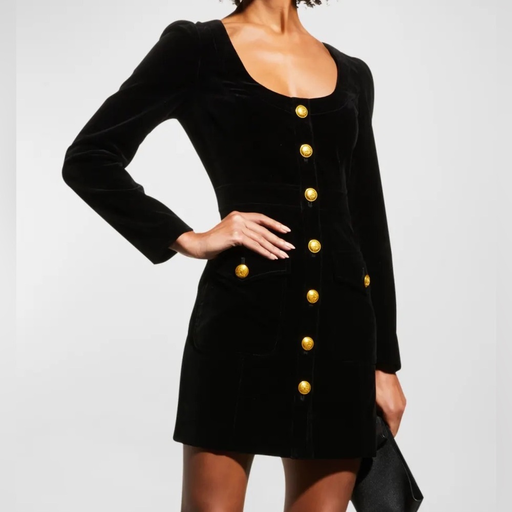 A.L.C. Ivy Dress in Black Velvet